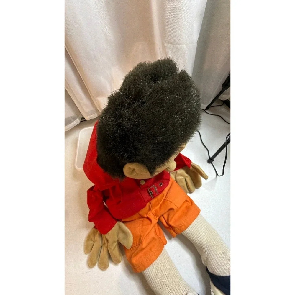 Vintage Boy Hand Puppet Red Hooded Jacket Orange Shorts Full Body Character
